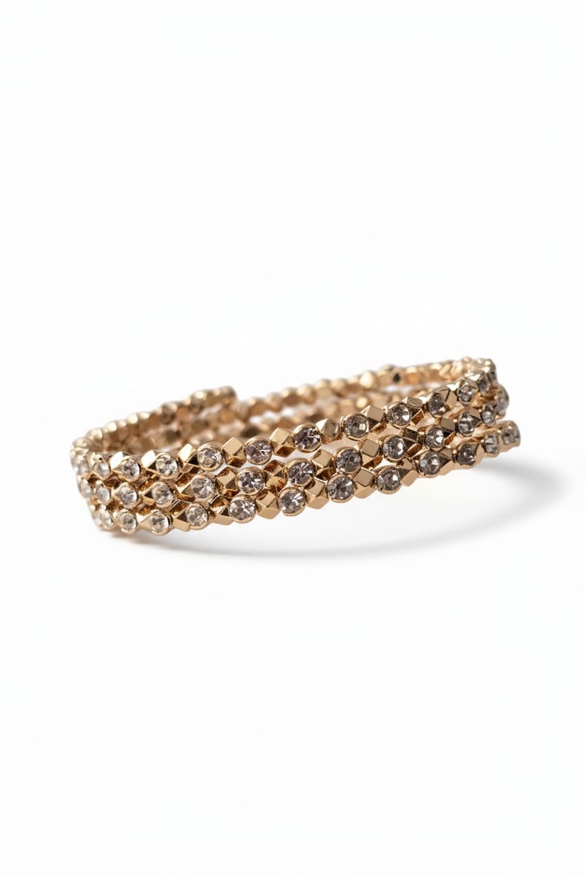 Crystal Glow Sarmal Küp Detaylı Bileklik (KOD-452)