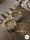 Glow Earrings – Gold Kaplama Taş Detaylı Halka Küpe (KOD-338)