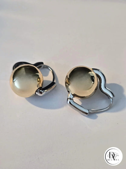 Glow Earrings – Gold ve Silver Kaplama Kalp Küpe (KOD-344)