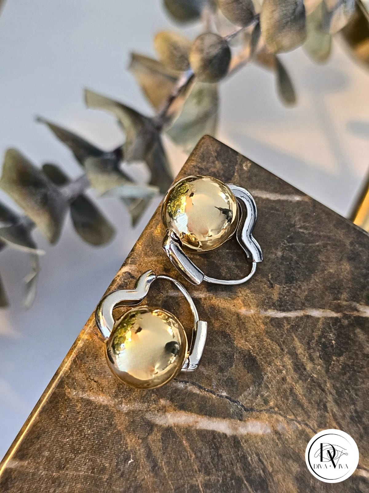 Glow Earrings – Gold ve Silver Kaplama Kalp Küpe (KOD-344)