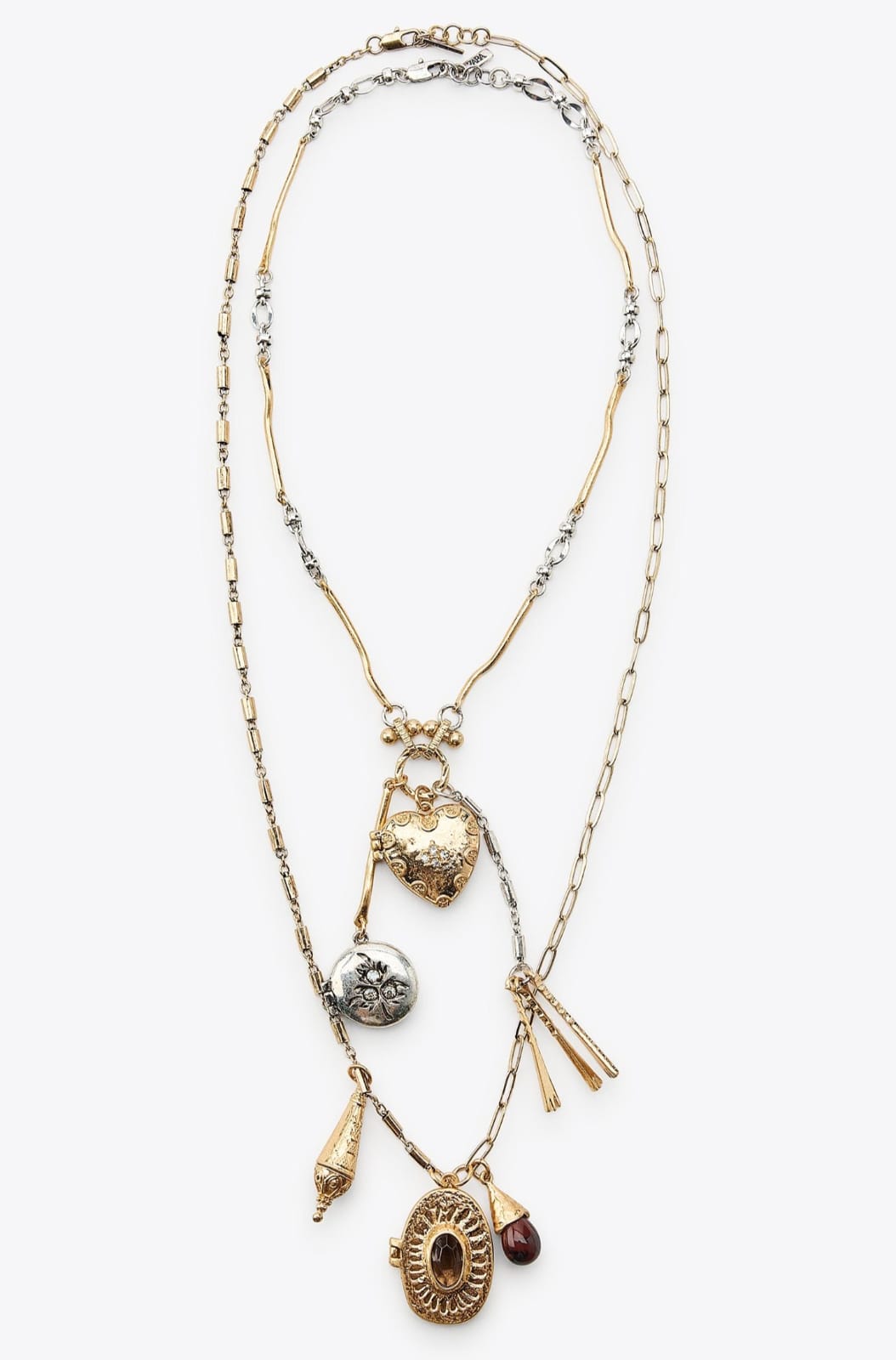 Muse Necklaces - 3'lü Zincir Madalyon Trend Kolye (KOD-373)