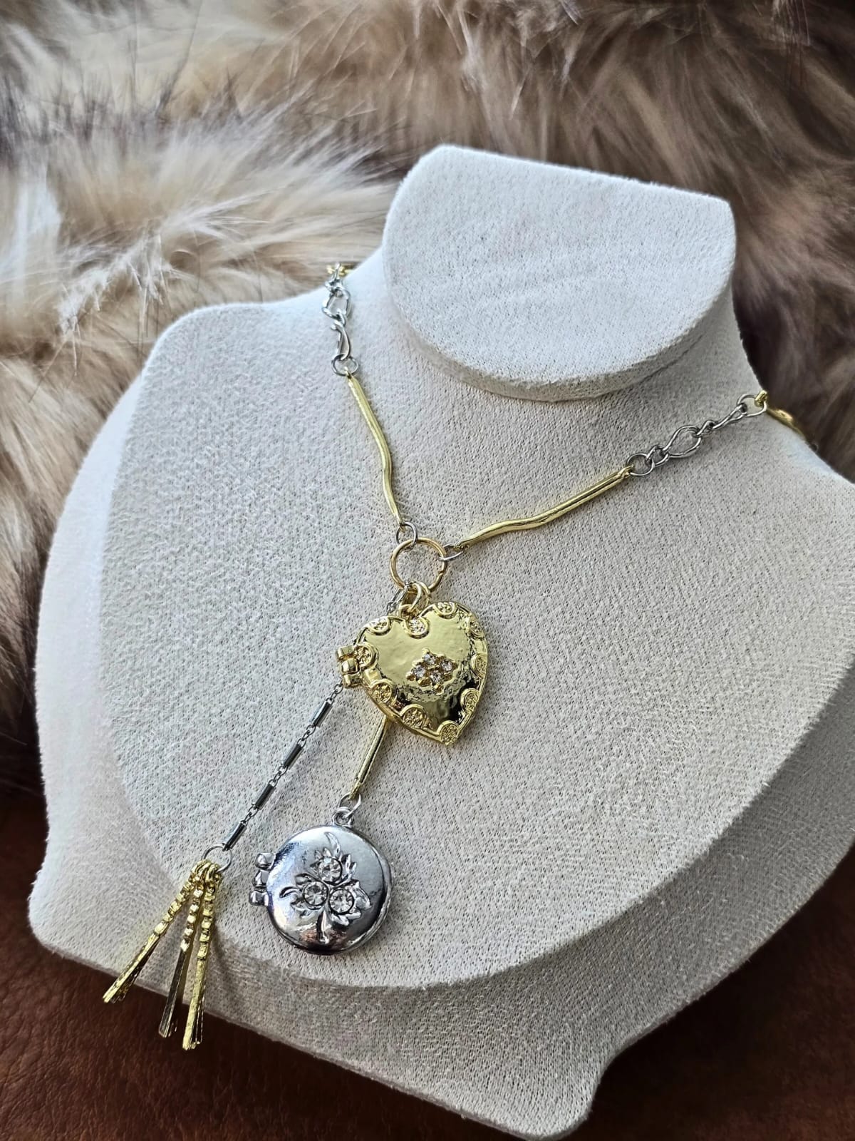 Muse Necklaces - 3'lü Zincir Madalyon Trend Kolye (KOD-373)