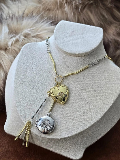 Muse Necklaces - 3'lü Zincir Madalyon Trend Kolye (KOD-373)