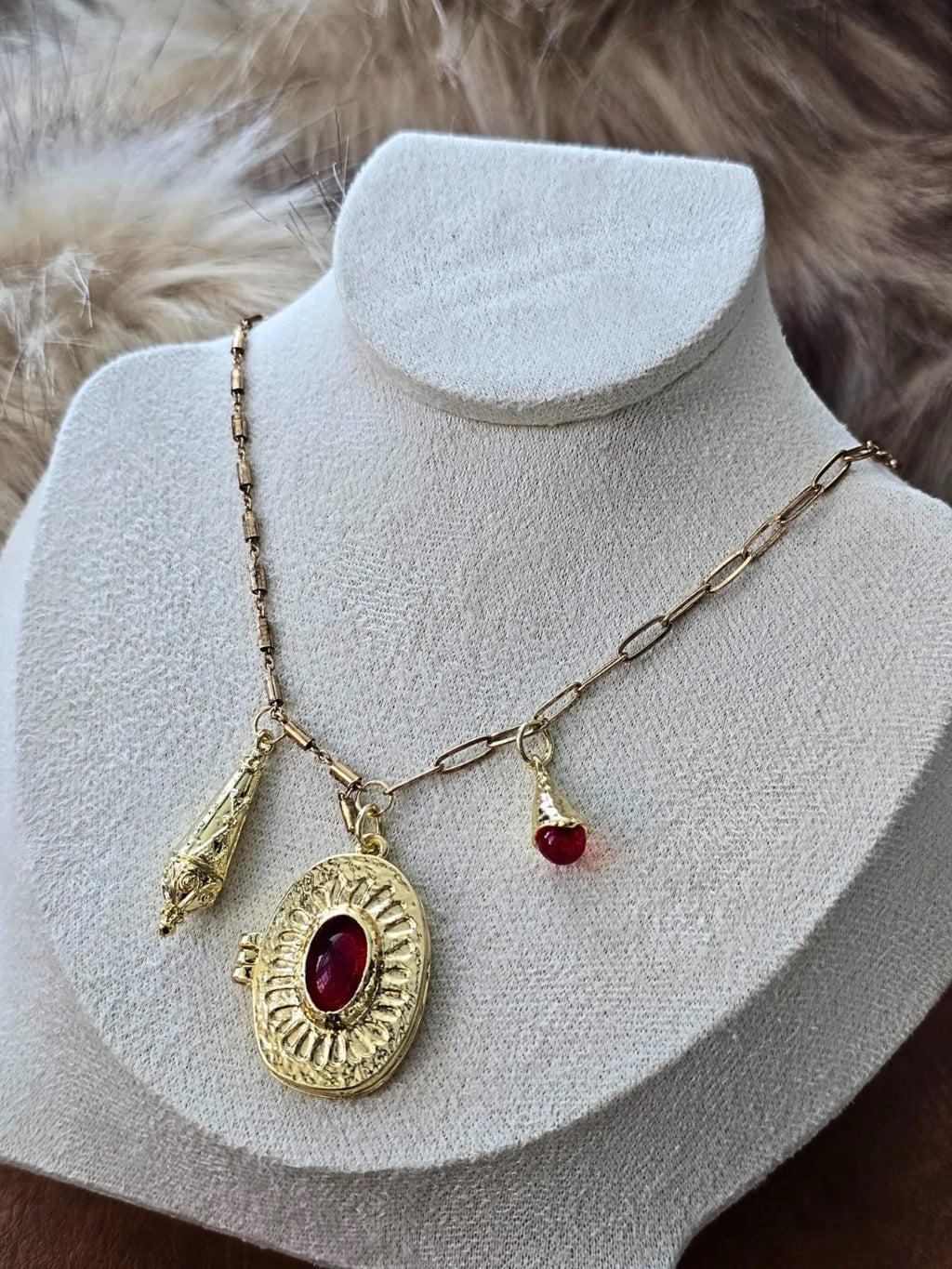 Muse Necklaces - 3'lü Zincir Madalyon Trend Kolye (KOD-373)