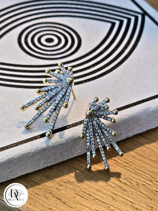 Glow Earrings – Gold Kaplama Taş Detaylı Küpe (KOD-333)