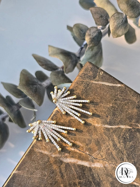 Glow Earrings – Gold Kaplama Taş Detaylı Küpe (KOD-333)