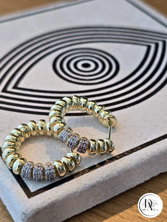 Glow Earrings – Gold Kaplama Zirkon Detaylı Kadın Küpe (KOD-316)