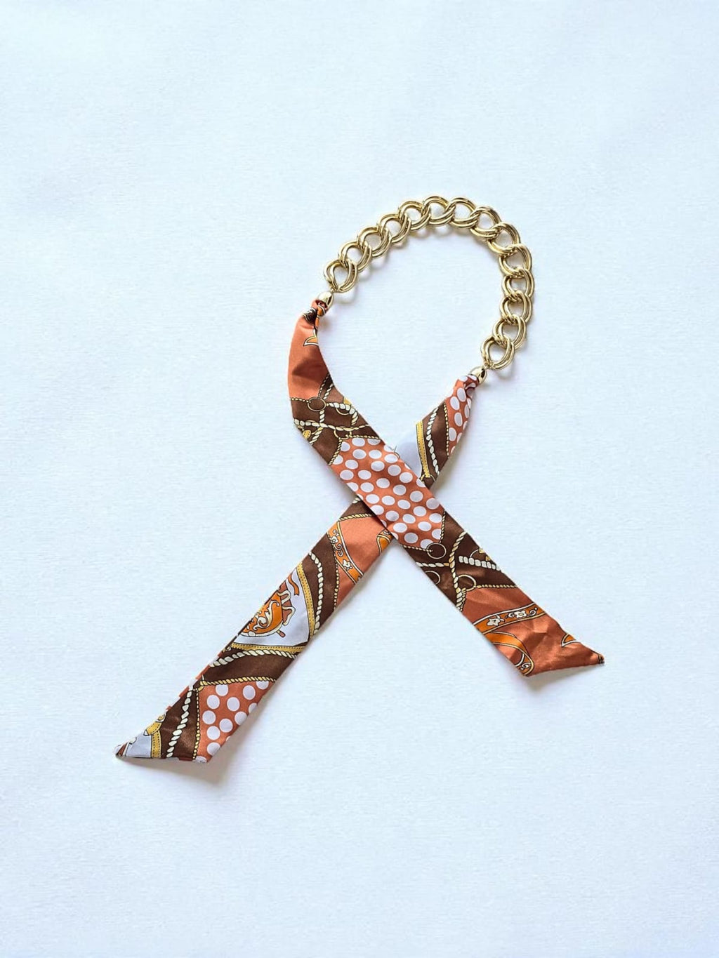 AURA Fular Serisi – Renkli Zincir Detaylı Fular (KOD-393)