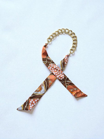 AURA Fular Serisi – Renkli Zincir Detaylı Fular (KOD-393)