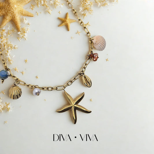 Sea Star Çelik Charm Kolye (KOD-107)