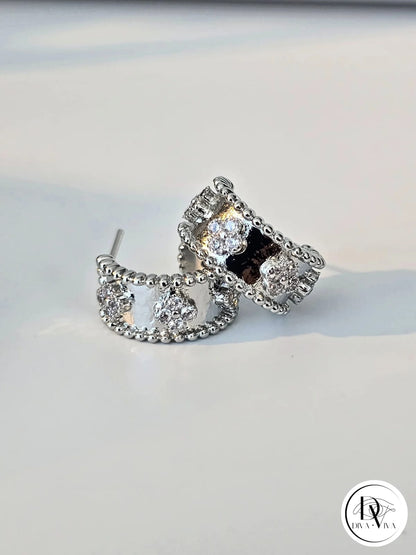 Glow Earrings – Gold & Silver Kaplama Zirkon Detaylı Küpe (KOD-312)