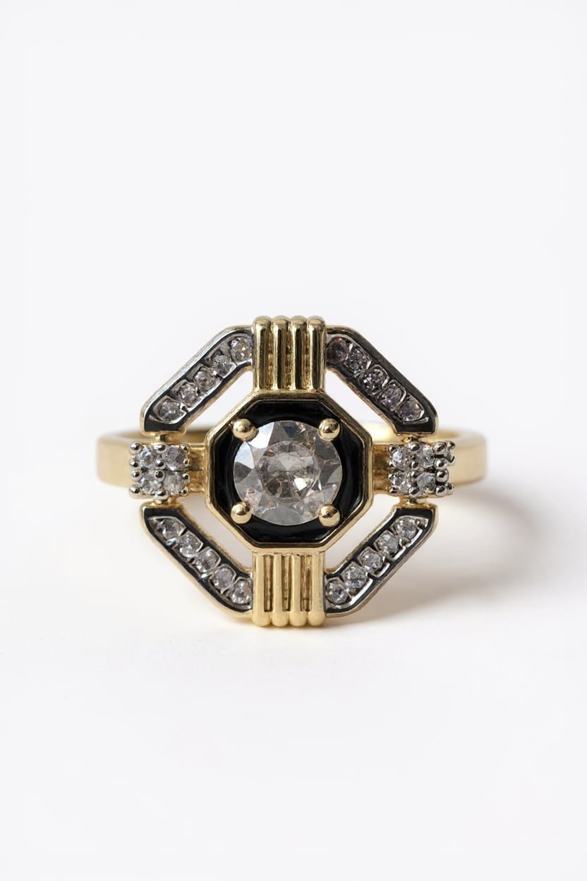 Pave Zirkon Taşlı Ayarlanabilir Açık Form Yüzük (KOD-444)